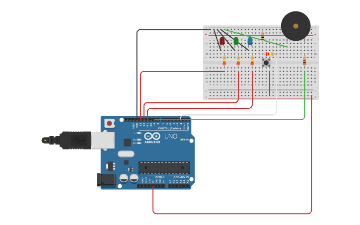 Circuit design Push Button - Tinkercad