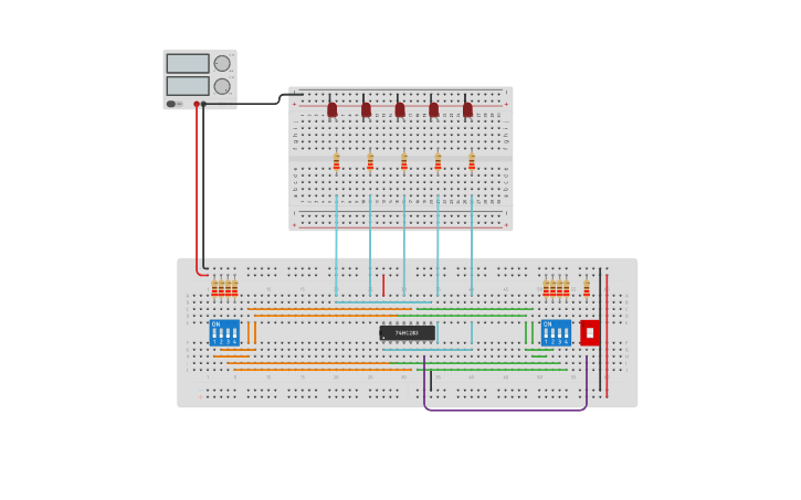 Circuit Design 4 Bit Binary Adder Using Ic Tinkercad 0028