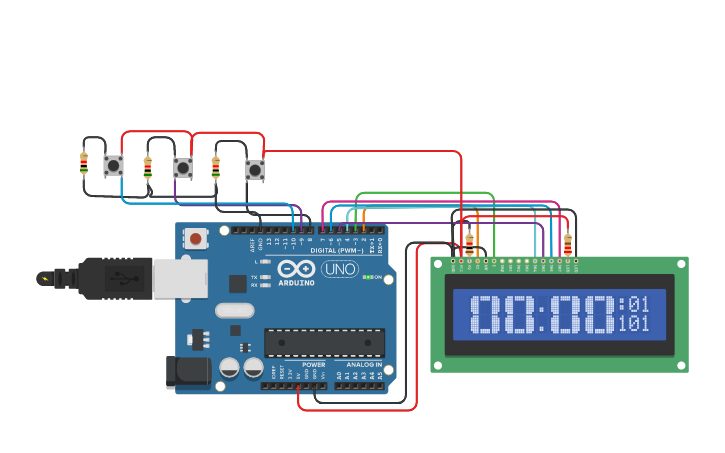 Circuit design Stopwatch | Tinkercad