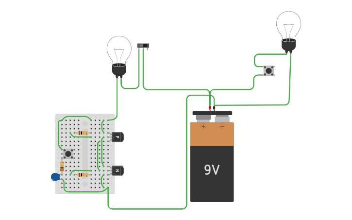 Circuit design SCR Using Transistor - Tinkercad
