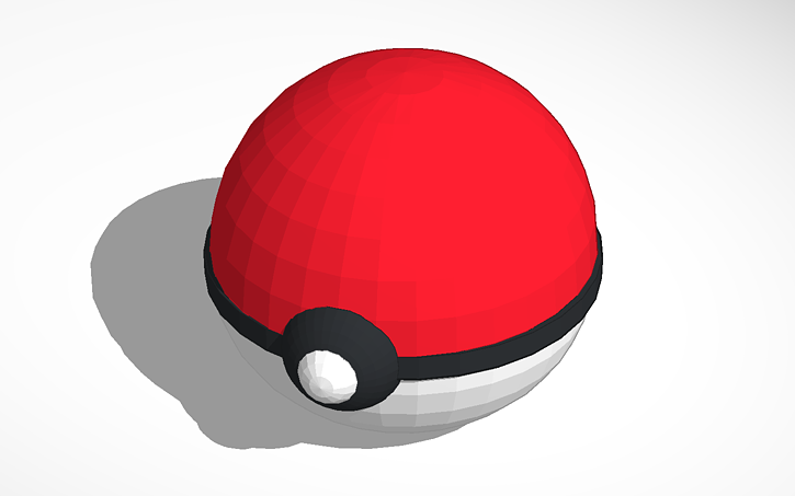 3D design A simple pokeball | Tinkercad