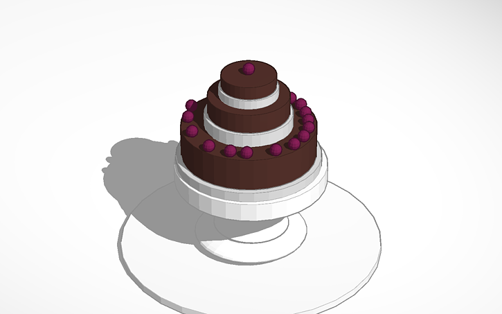 Cake Autocad Block 3D design YUMMY DELICIOUS CAKE - Tinkercad