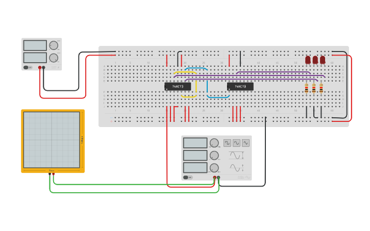 Circuit design mod 8 counter - LCD LAB EXAM | Tinkercad