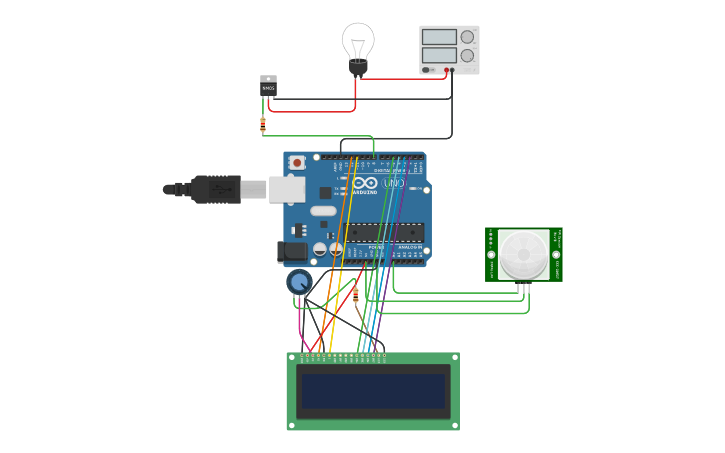 Circuit design мини система умного дома - Tinkercad