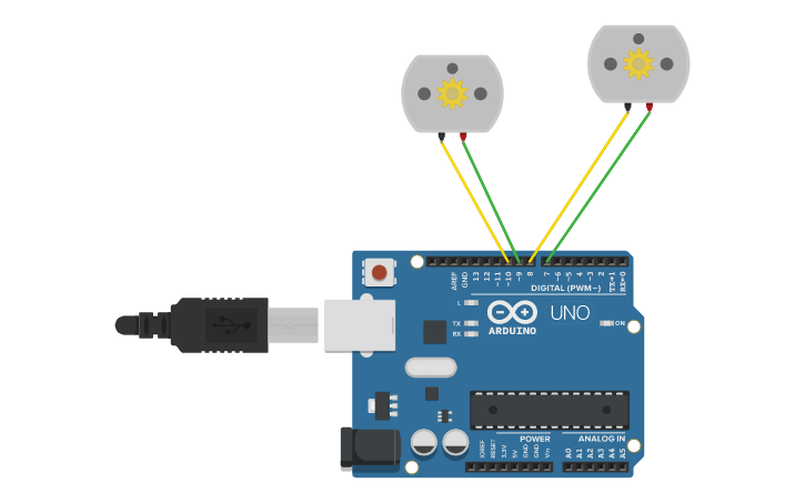 Robocar Design Circuit design Robocar_example - Tinkercad
