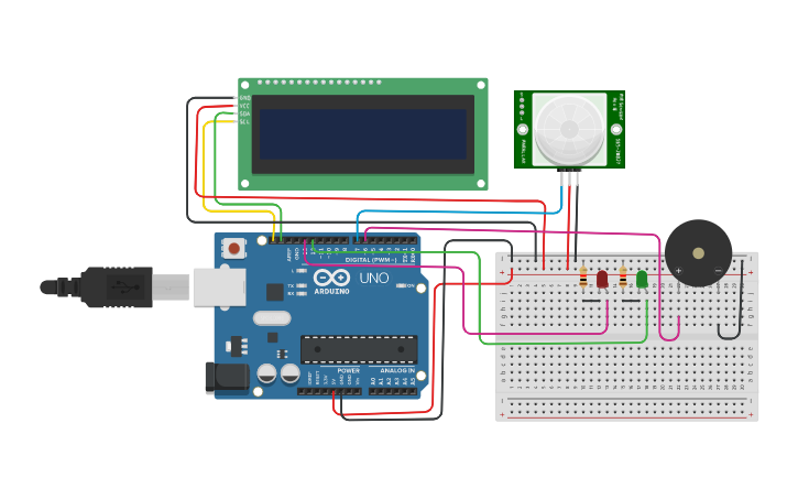 Circuit design Project+PIR_MOTION+Sensor - Tinkercad