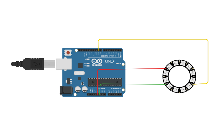 Led Ring Arduino Code Cad Circuit design Leds Ring - Tinkercad