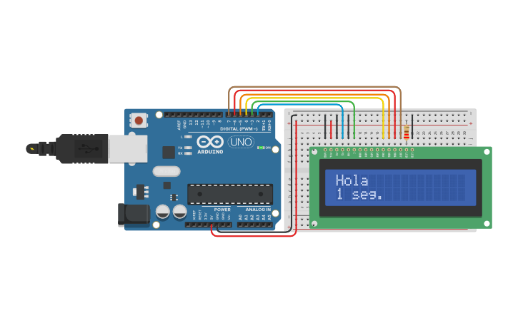 Circuit design Pantalla LCD con Arduino - Tinkercad