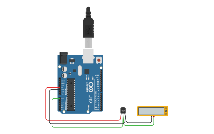 Circuit design SENSOR TEMPERATURA - Tinkercad