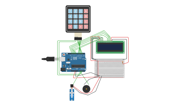 Circuit design Copy of Arduino Security and Alarm System - Tinkercad