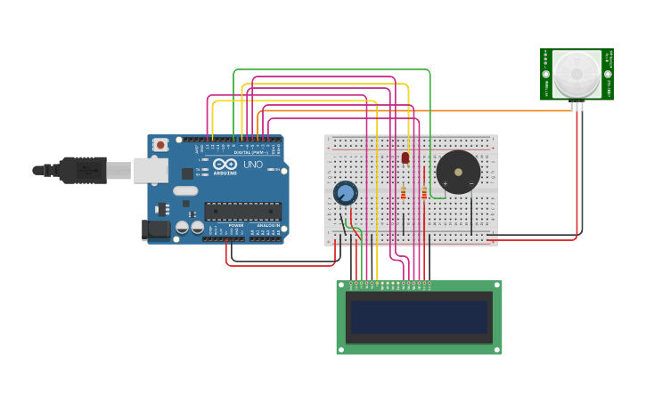 Circuit design Theft Alarm - Tinkercad