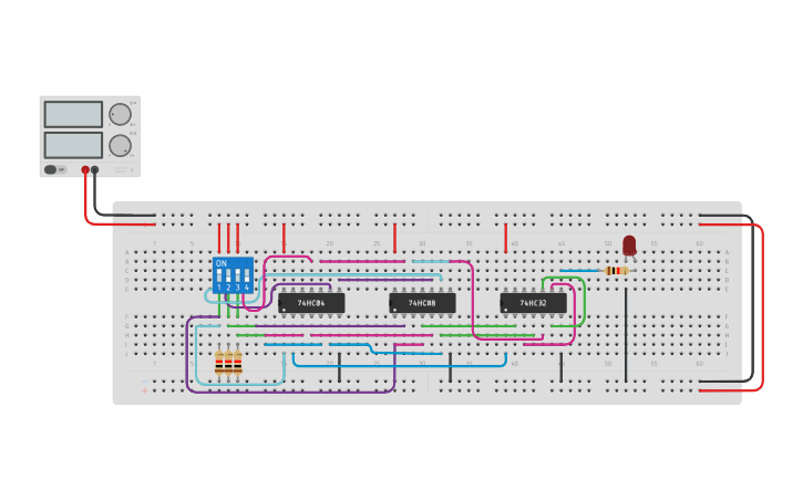 Circuit design Boolean - Tinkercad
