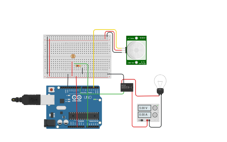 Circuit design Automated Lighting System - Tinkercad