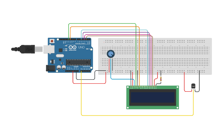 Circuit design Termometro - Tinkercad