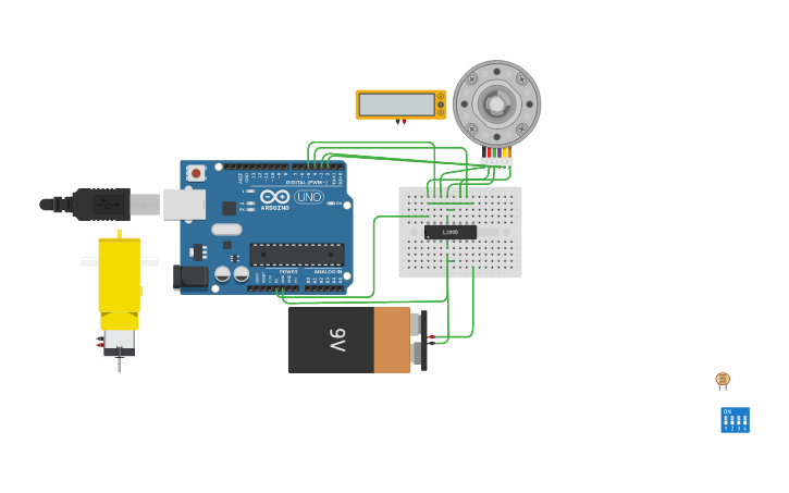Circuit design motor w/encoder - Tinkercad