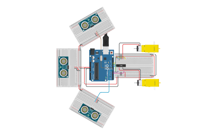 Circuit design arduino avoid car - Tinkercad