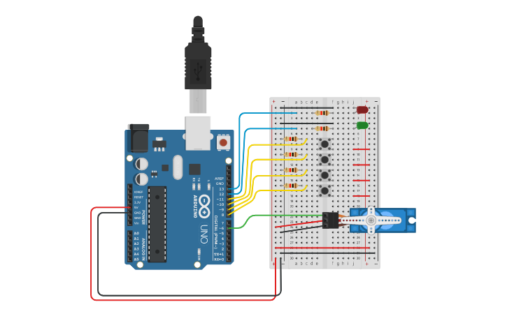 Circuit design caja fuerte - Tinkercad