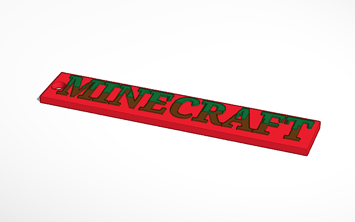 3D design Printable minecraft key ring | Tinkercad