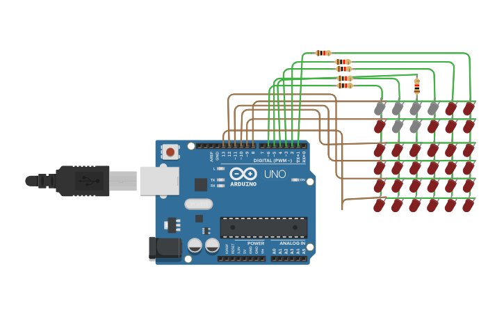 Circuit design led matrix - Tinkercad