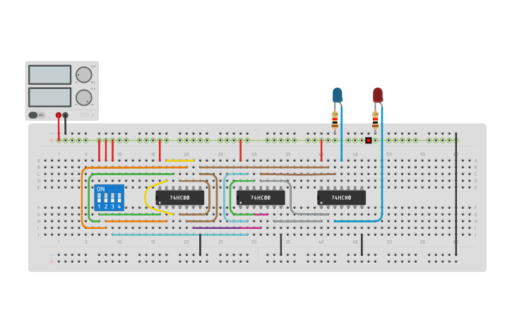 Circuit design FULL SUBTRACTOR USING NAND GATES ONLY - Tinkercad