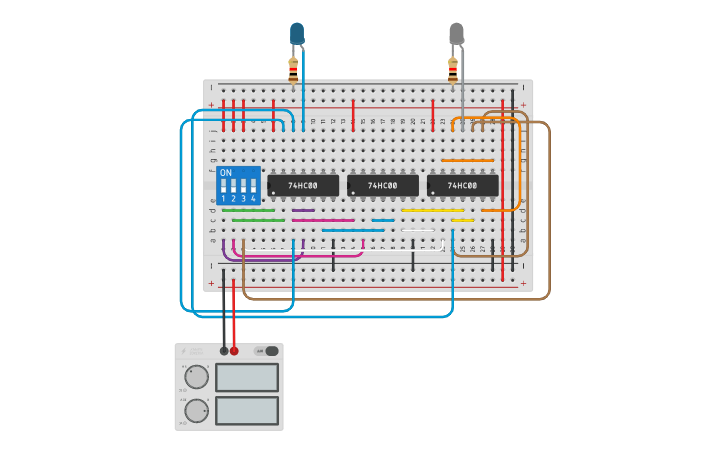 Circuit design Exp 4 Full Adder using NAND gate - Tinkercad
