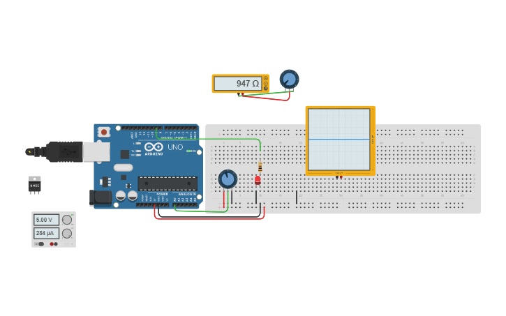Circuit design LED Speed | Tinkercad