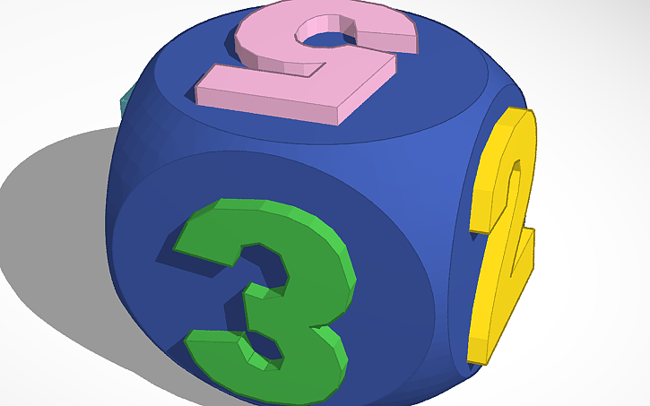 3D design Dado de números | Tinkercad