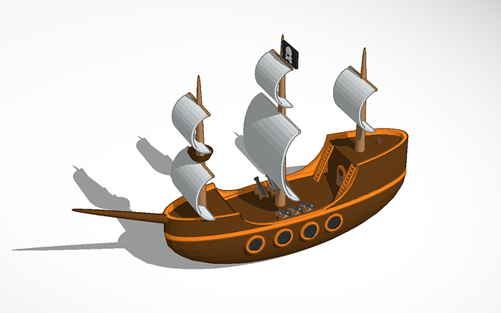 3D design Pirate Ship - Tinkercad