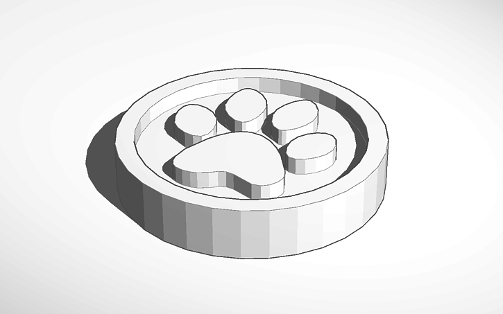 3D design Paw Token - Tinkercad