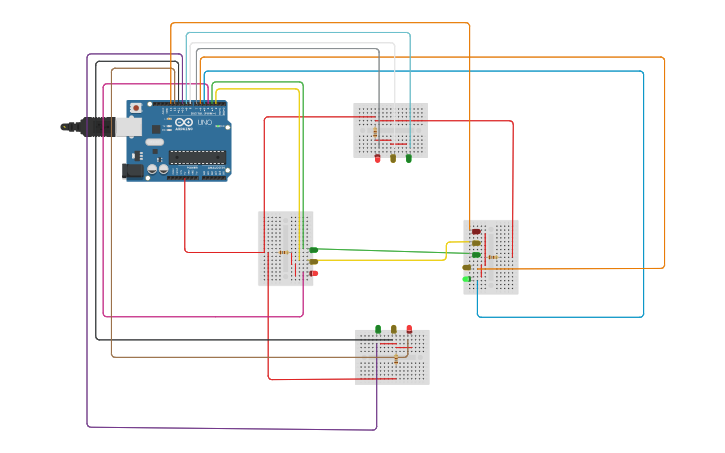 Circuit design Final Project Traffic light - Tinkercad