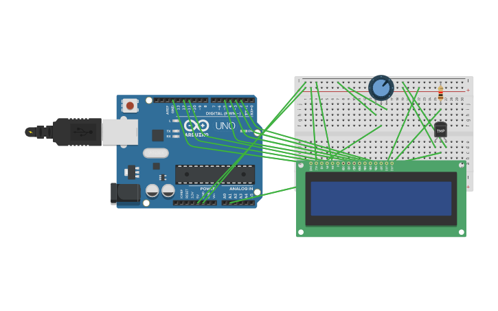 Circuit Design Temperature Sensor Display With Lcd In Arduino Tinkercad 5066