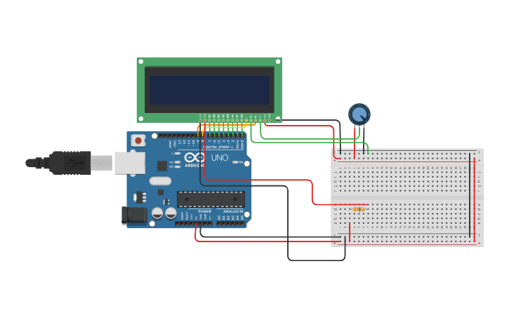 Circuit design LCD - Programming ATmega328P using Embedded C - Tinkercad