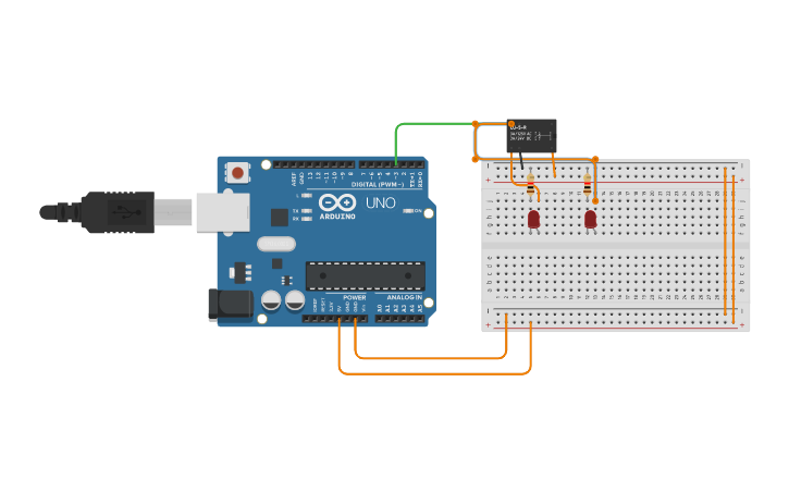 Circuit design relay con arduino - Tinkercad