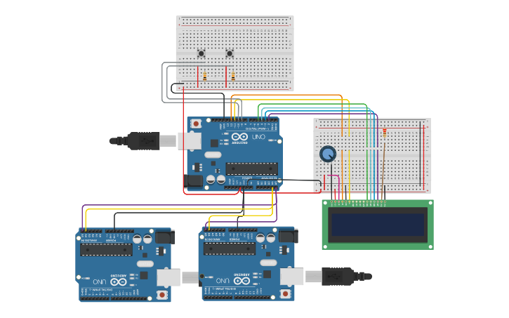 Circuit design I2C con schermo lcd | Tinkercad