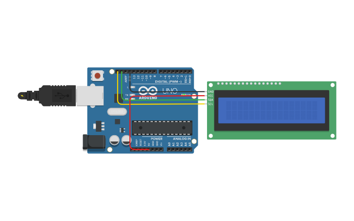 Circuit design LCD - Tinkercad