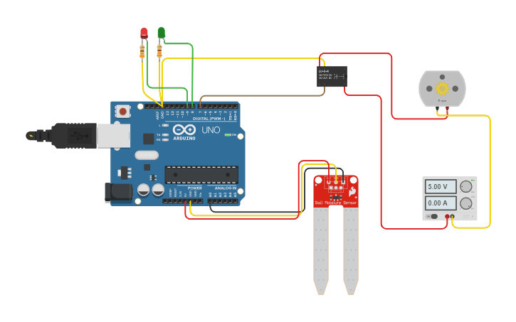 Circuit design Automatic Plant Watering System using Arduino - Tinkercad