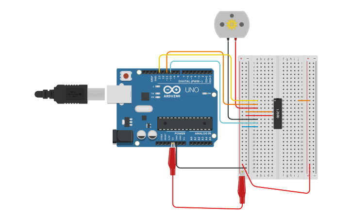Circuit design DC motor - Tinkercad