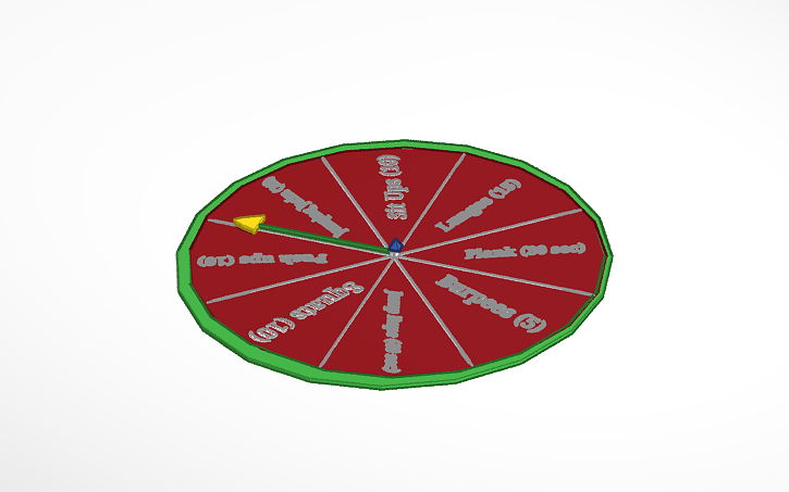Exercise Roulette 3D design exercise roulette - Tinkercad