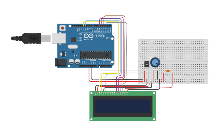 Circuit design Digital Thermometer | Tinkercad