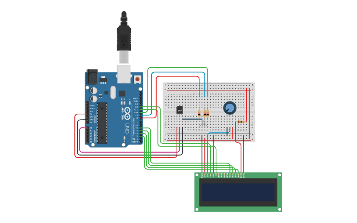 Circuit design Control de Temperatura - Tinkercad