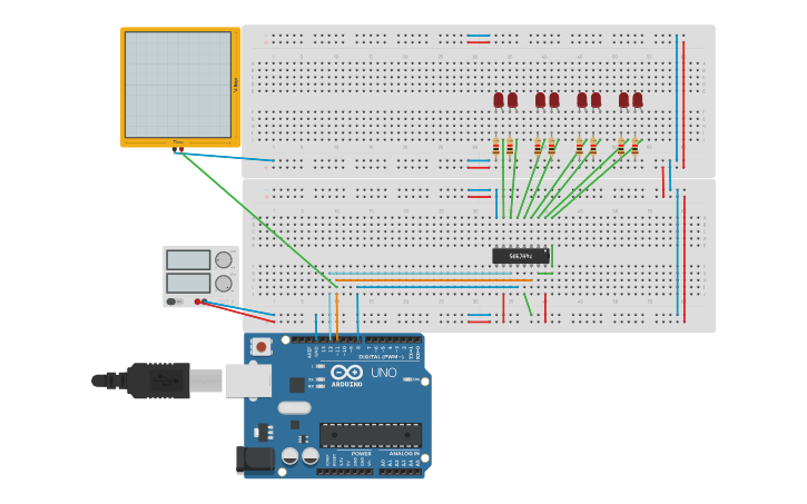 Circuit Design Arduino74595shiftregistercontroller Tinkercad 0578