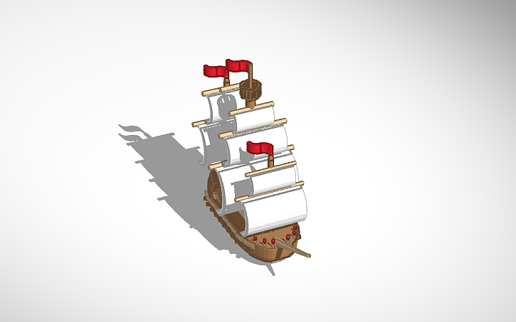 3D design pirate ship - Tinkercad