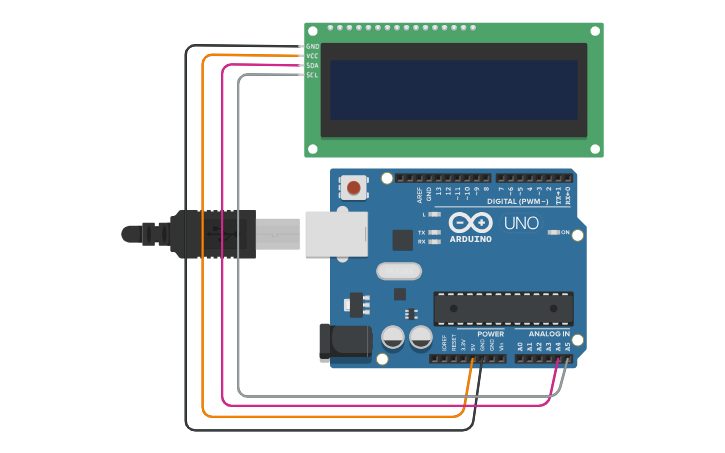 Circuit design LCD I2C - Tinkercad