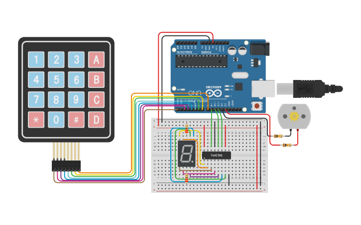 Circuit design Elevator Application - Tinkercad