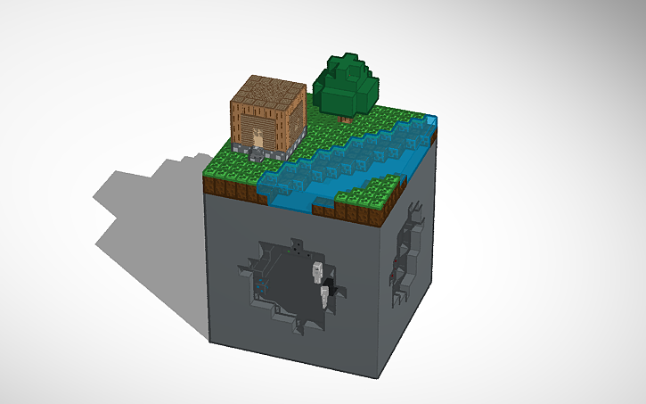 3D design 16 by 16 Minecraft chunk - Tinkercad
