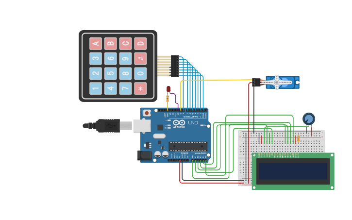 Keypad Code Drawing Circuit design KEYPAD CODE - Tinkercad