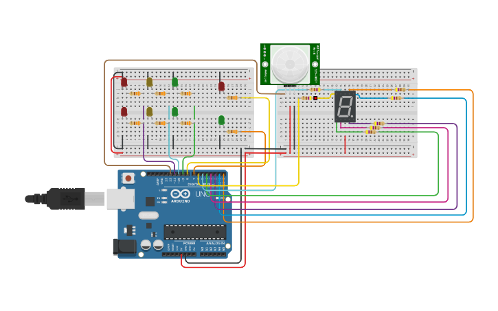 Circuit design Mini Project-Traffic Light | Tinkercad