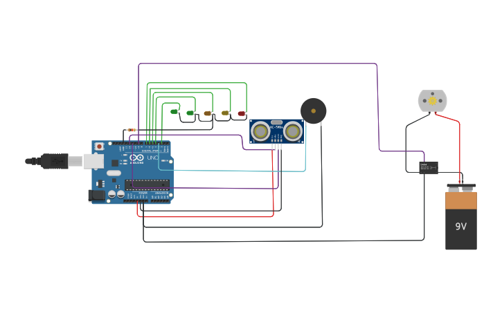 Circuit design Water level indicator circuit - Tinkercad