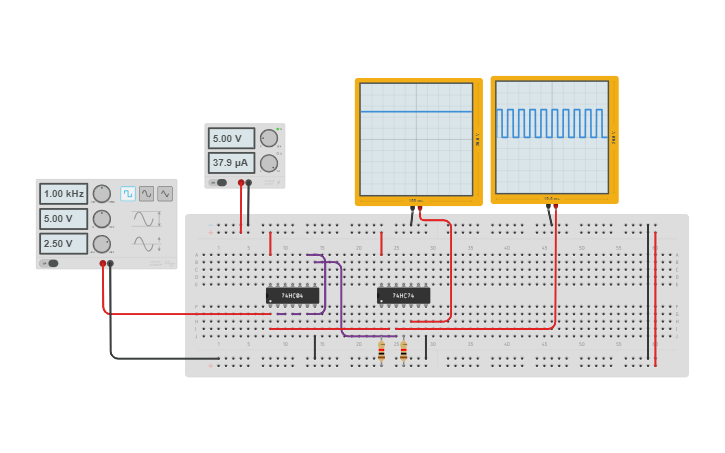 Circuit Design Lab 7 D Flip Flop Using 7474 - Tinkercad