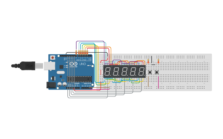 Circuit design 7-Segment 2 Digit 99-0 - Tinkercad